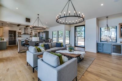 Elegant Chandelier in Living Room